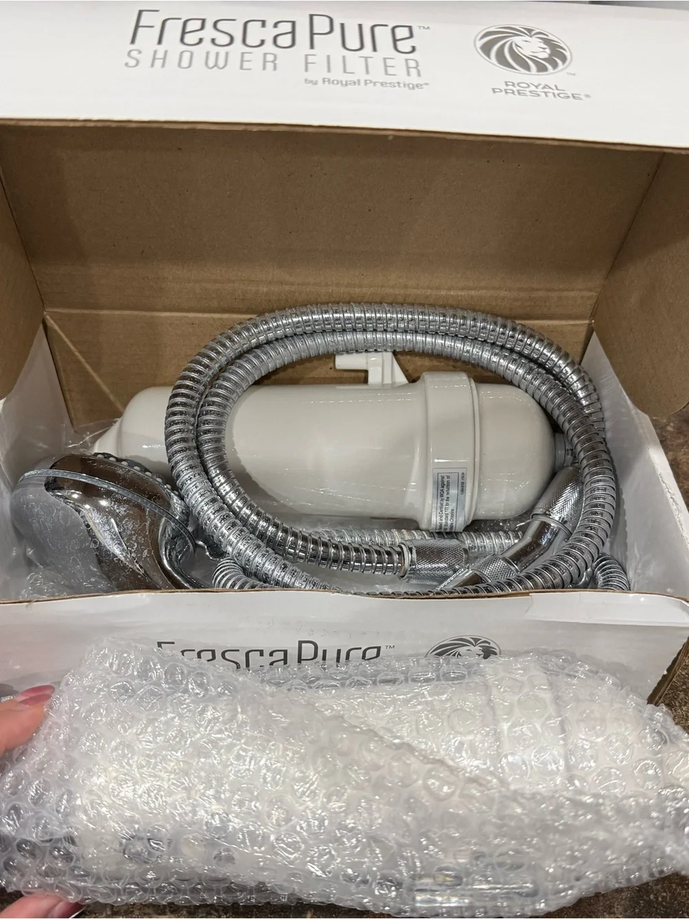 FrescaPure White Handheld Shower Filter and Hose